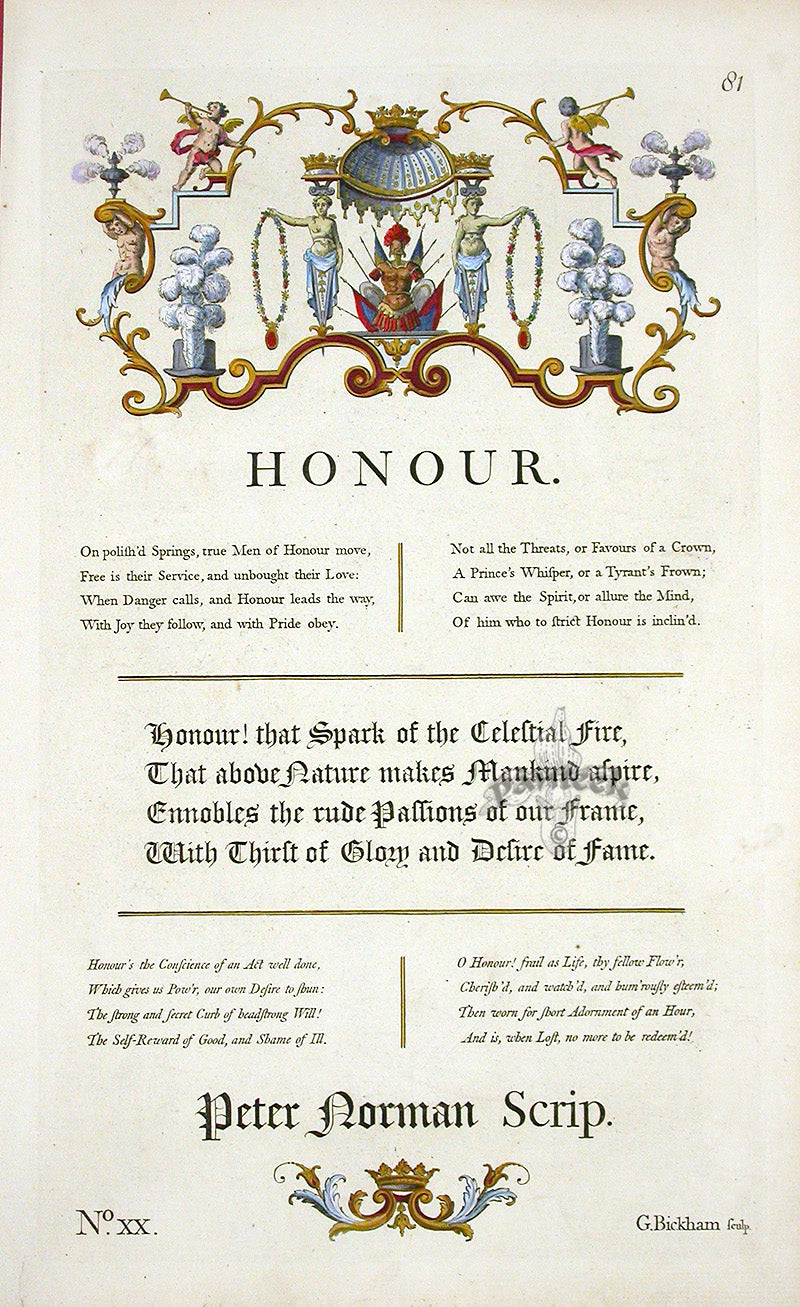 George Bickham Universal Penman 1741 Handwriting Honor