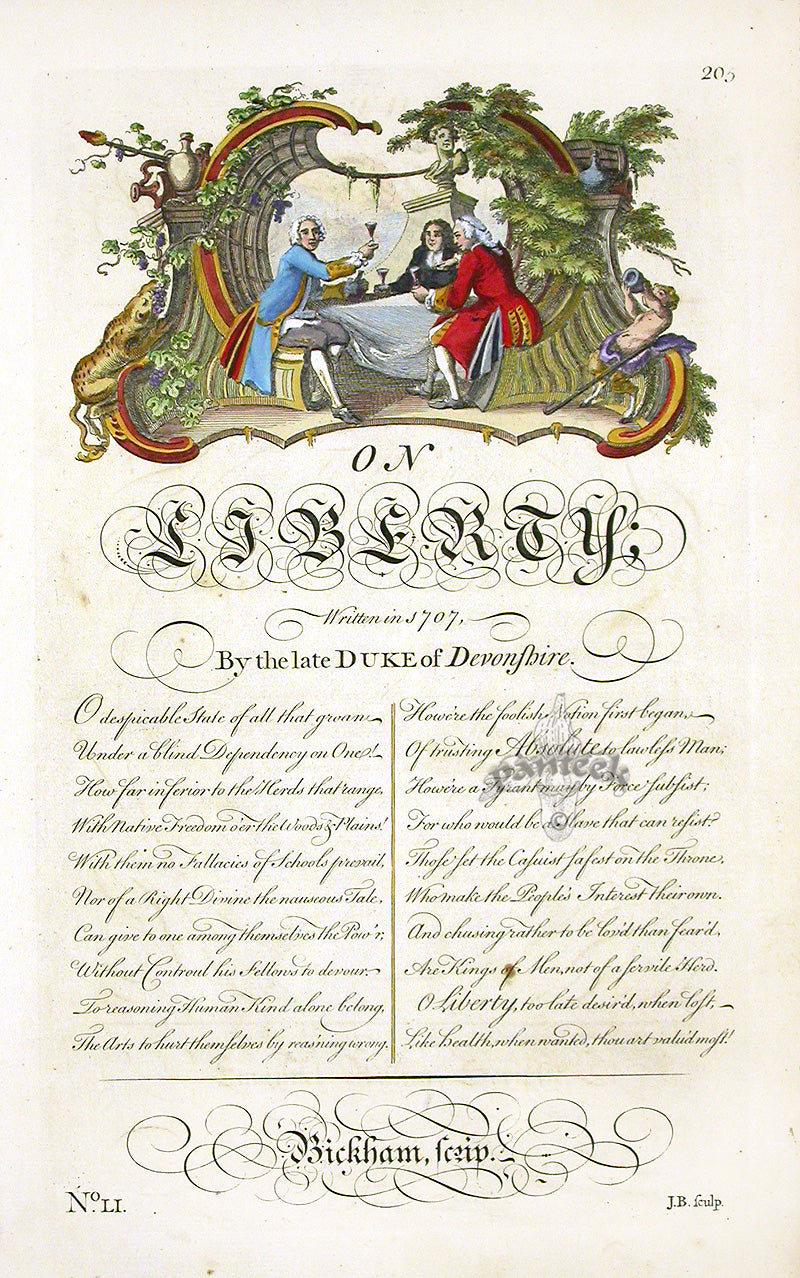 George Bickham Universal Penman 1741 Handwriting On Liberty