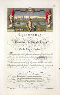 George Bickham Universal Penman 1741 Handwriting Telemachus - Panteek Antique Prints