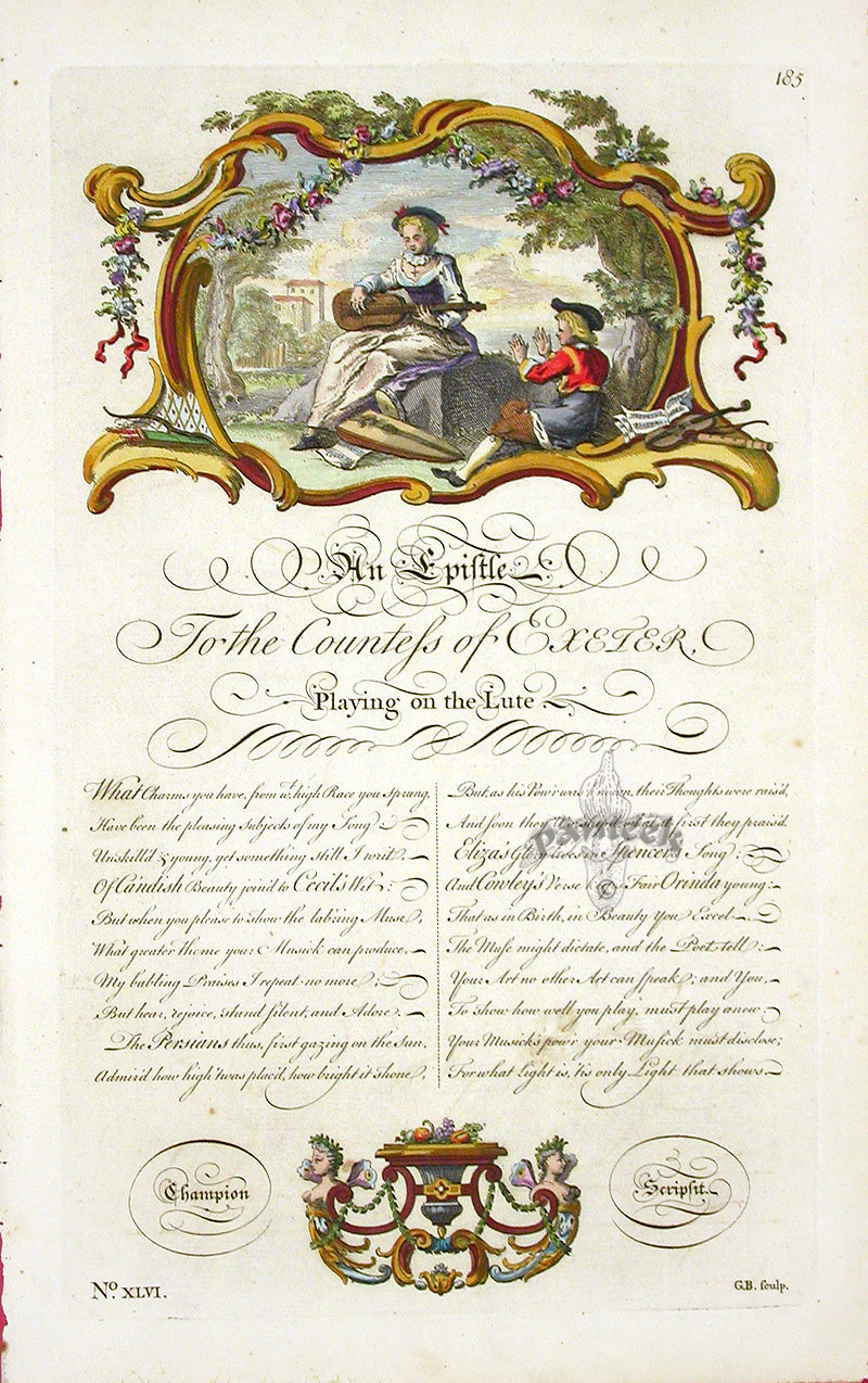 George Bickham Universal Penman 1741 Handwriting The Lute