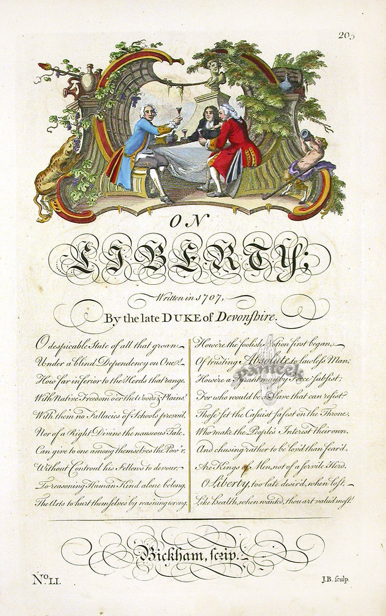 George Bickham Universal Penman 1741 Copperplate Liberty | Panteek ...