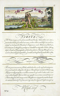 George Bickham Universal Penman 1741 Handwriting Virtue - Panteek Antique Prints