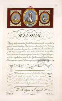 George Bickham Universal Penman 1741 Handwriting Wisdom - Panteek Antique Prints