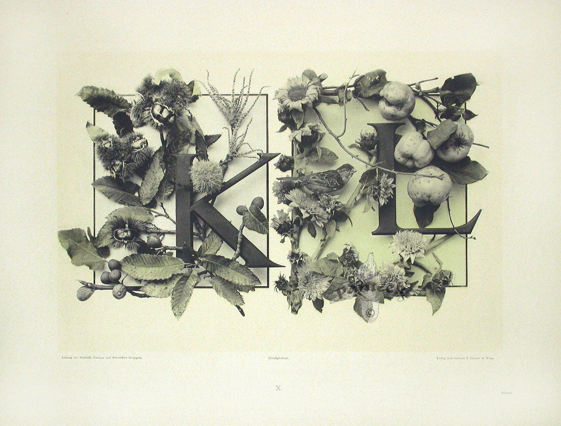 Gerlach & Schenk Antique Alphabet Floral Letters K & L