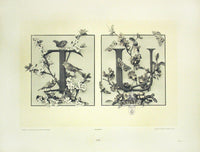 Gerlach & Schenk Antique Alphabet Floral Letters T & U - Panteek Antique Prints