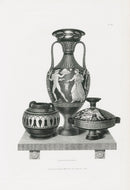 Henry Moses Print Etruscan Vases, Plaques 1820 3 Vases, Harvest - Panteek Antique Prints