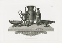 Henry Moses Print Etruscan Vases, Plaques 1820 4 Vases, Snake - Panteek Antique Prints