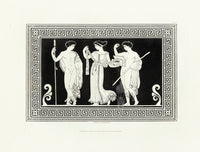 Henry Moses Print Etruscan Vases, Plaques 1820 Plaque, 3 Figures - Panteek Antique Prints