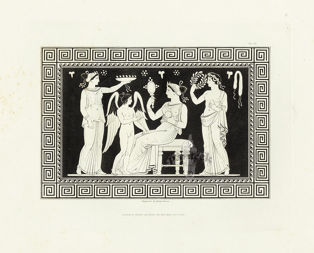 Henry Moses Print Etruscan Vases, Plaques 1820 Plaque, Aphrodite
