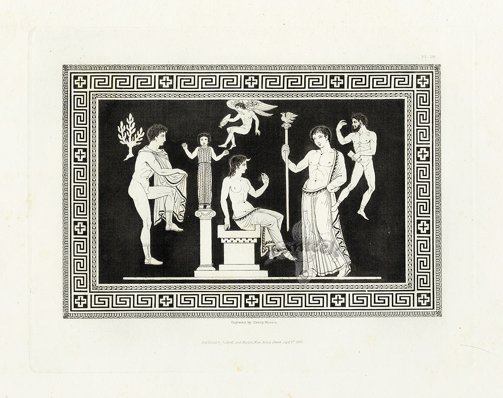 Henry Moses Print Etruscan Vases, Plaques 1820 Plaque, Eros