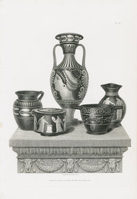 Henry Moses Print Etruscan Vases, Plaques 1820 Vases & Bowls, Portrait - Panteek Antique Prints