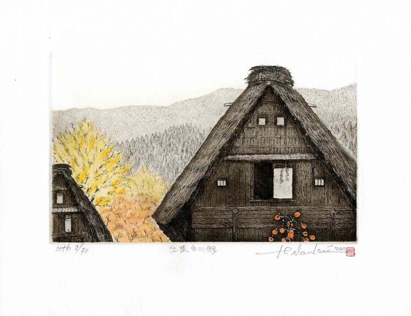 Hiroto Norikane Autumn Leaves Shirakawa Village