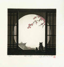 Hiroto Norikane Cats in Window, Spring - Panteek Antique Prints