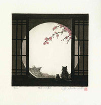 Hiroto Norikane Cats in Window, Spring - Panteek Antique Prints