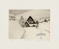 Hiroto Norikane Shirakawa Village in Winter - Panteek Antique Prints