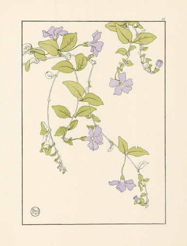 Jeannie Foord Pochoir Flower Print Periwinkle