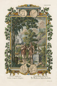 Johann Scheuchzer Copper Engraving Adam & Eve Clothed - Panteek Antique Prints