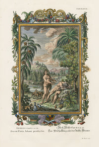 Johann Scheuchzer Copper Engraving Tab 27: Adam and Eve - Panteek Antique Prints