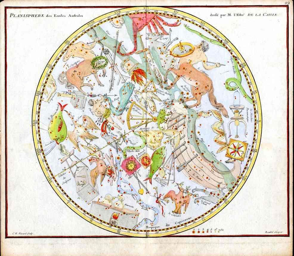John Flamsteed Celestial Atlas Original Astrological Prints 1776 Southern Stars