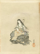 Kano Japanese Woodblock Woman, Kano School 1896 - Panteek Antique Prints