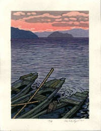 Katsuyuki Nishijima Morning Sun Woodblock Print - Panteek Antique Prints