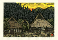 Katsuyuki Nishijima Sunset Sky at Hosaka - Panteek Antique Prints