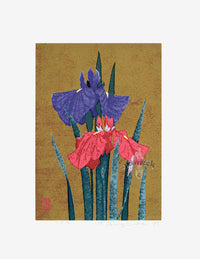 Kazutoshi Sugiura Flowering Iris - Panteek Antique Prints