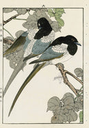 Keinen Imao Bird and Flower Albums Magpie, Catalpa - Panteek Antique Prints