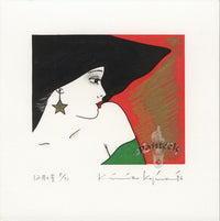 Kimiko Kojima Woman with Black Hat - Panteek Antique Prints