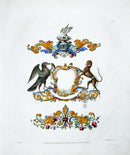 Knight Heraldry Designs 1855 Raven, Monkey, Pelican - Panteek Antique Prints