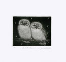 Koji Ikuta Two Muku Muku Owls on Branch - Panteek Antique Prints
