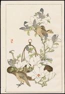 Kono Bairei Kacho Gafu Bird, Magnolias, Basket - Panteek Antique Prints