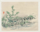 Kono Barei 1913 Original Print  People, Countryside Japan Bulrush - Panteek Antique Prints