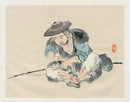 Kono Barei 1913 Original Print  People, Countryside Japan Caught - Panteek Antique Prints