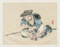 Kono Barei 1913 Original Print  People, Countryside Japan Caught - Panteek Antique Prints