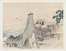 Kono Barei 1913 Original Print  People, Countryside Japan Fish Net - Panteek Antique Prints