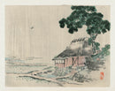 Kono Barei 1913 Original Print  People, Countryside Japan House, Rice - Panteek Antique Prints