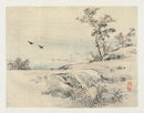 Kono Barei 1913 Original Print  People, Countryside Japan Riverside - Panteek Antique Prints
