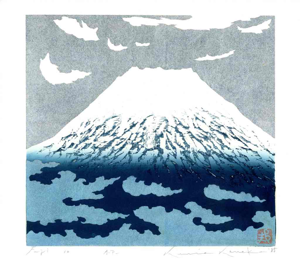 Kunio Kaneko Fuji 10 White Blue with Grey Sky