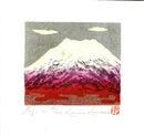 Kunio Kaneko Fuji 111 White Pink Red with Grey Sky - Panteek Antique Prints