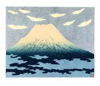 Kunio Kaneko Fuji 26 White Blue Silver Sky Print - Panteek Antique Prints
