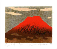 Kunio Kaneko Fuji 57 Red with Grey Sky - Panteek Antique Prints
