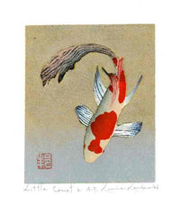 Kunio Kaneko Koi Woodblock Print Little Comet 2 - Panteek Antique Prints