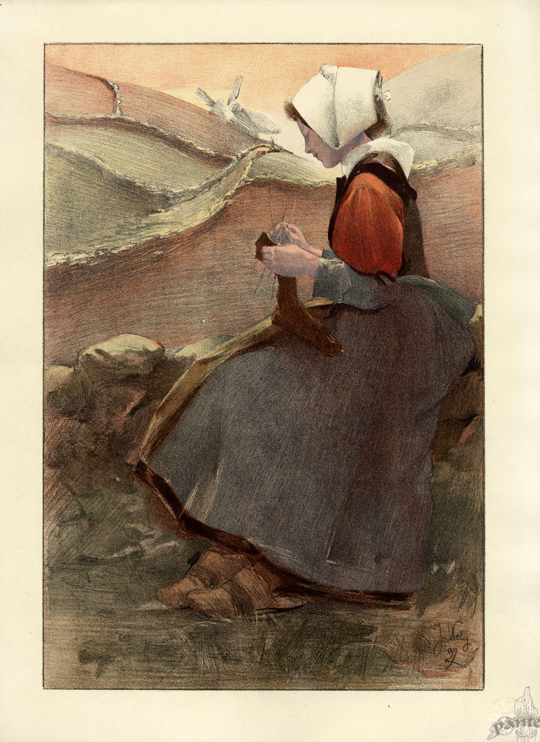 L'Estampe Moderne Orginal Lithographs Lande Flower by Wely