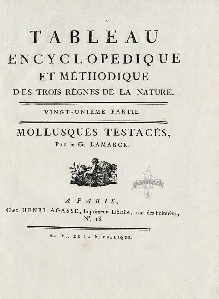 Lamarck Antique Title Page 2 1782