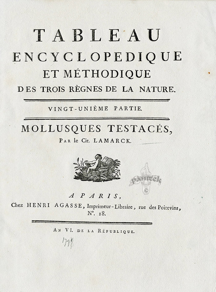Lamarck Antique Title Page 3 1782