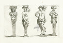 Le Pautre Architecture, Statues, Fountains, Caryatids - Panteek Antique Prints