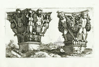 Le Pautre Architecture, Statues, Fountains, Cherub Capital - Panteek Antique Prints