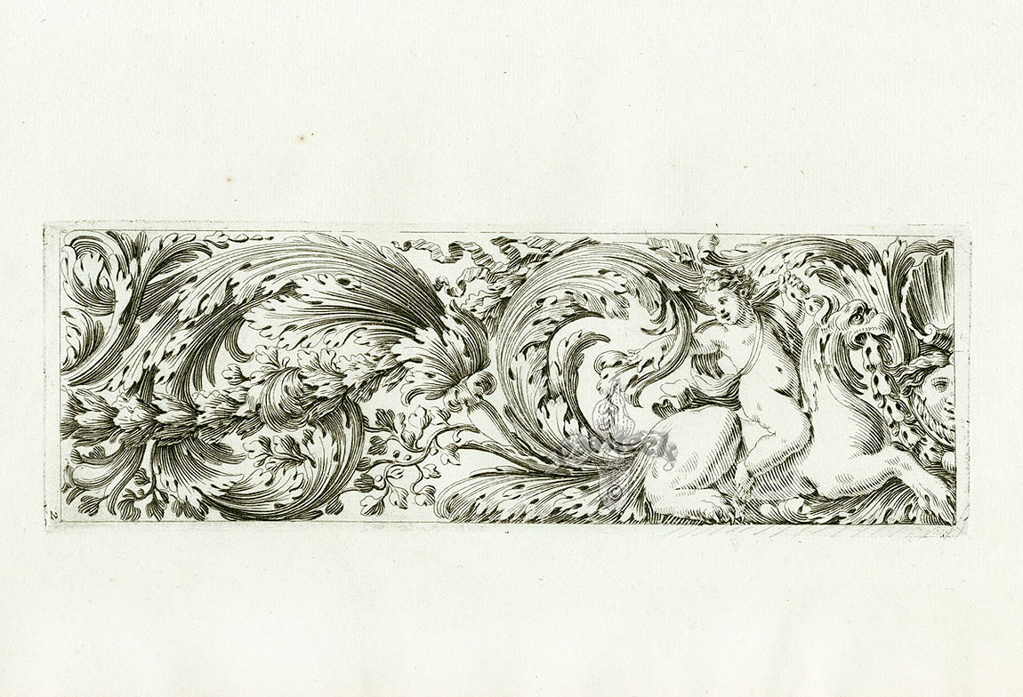 Le Pautre Architecture, Statues, Fountains, Cherub on Griffin