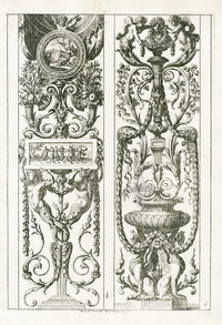 Le Pautre Architecture, Statues, Fountains, Cherub Panels - Panteek Antique Prints
